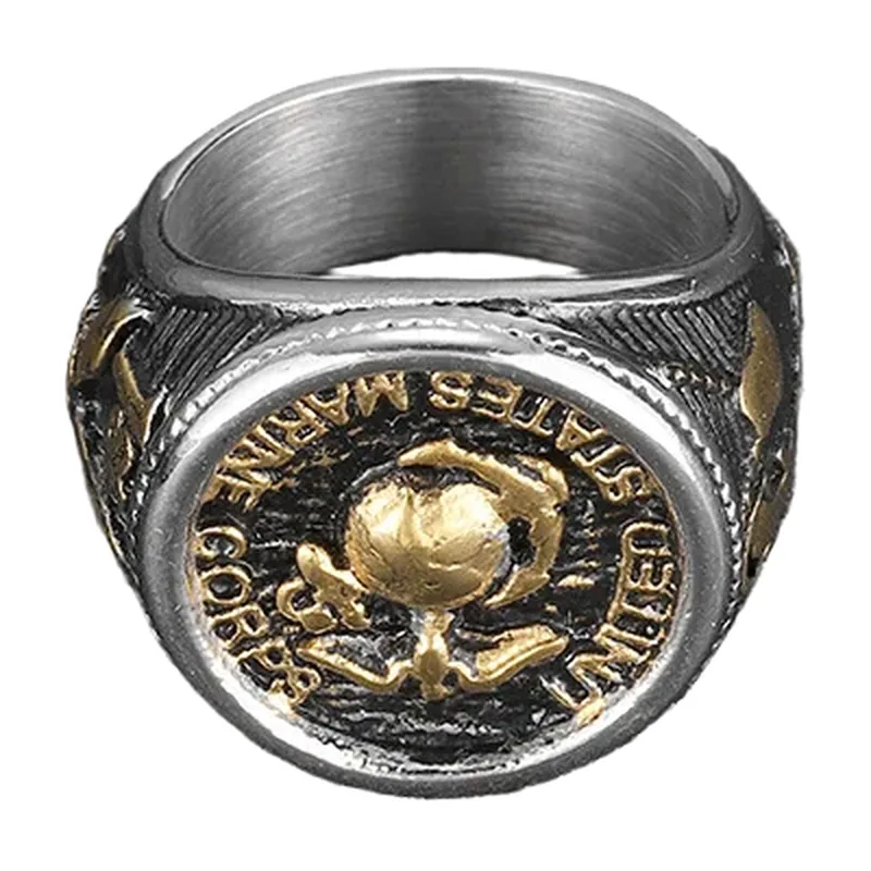 Herren Siegelring mit Anker-Motiv, Edelstahl 316L