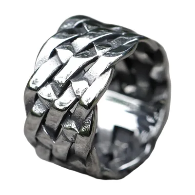 Anillo de Cadena Gótica para Hombre, Acero Inoxidable 316L