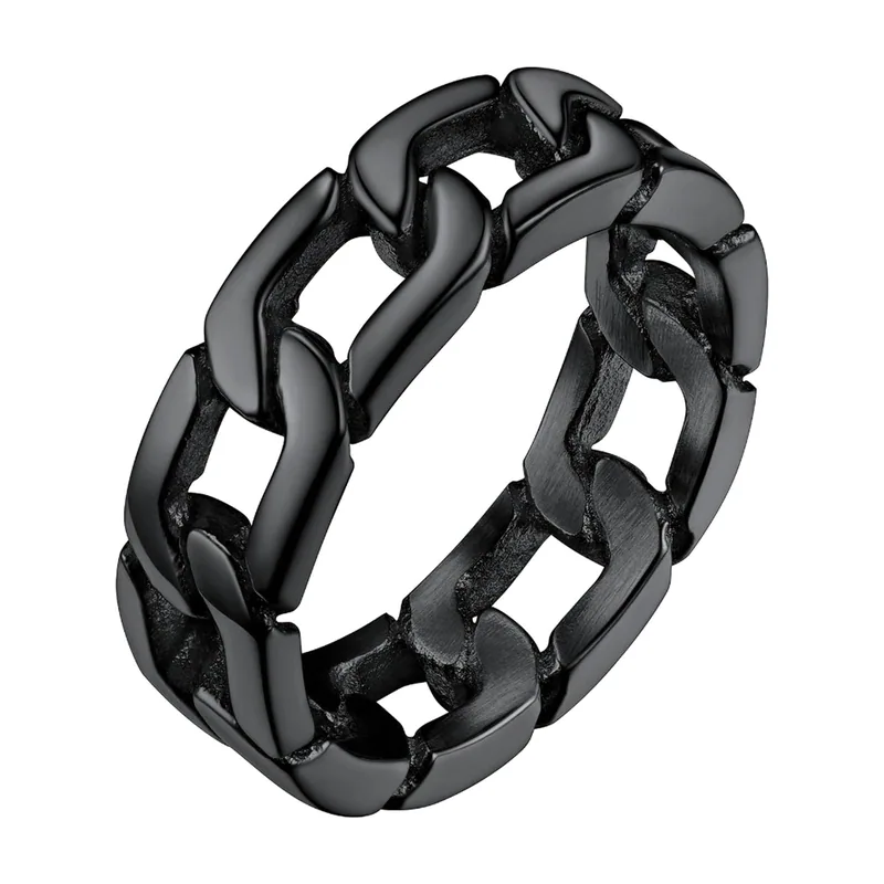 Anillo de Eslabones Curb, Acero Inoxidable 316L