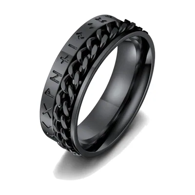 Anillo de Nudo Celta en Negro, Acero Inoxidable 316L