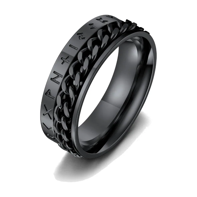 Anillo de Nudo Celta en Negro, Acero Inoxidable 316L