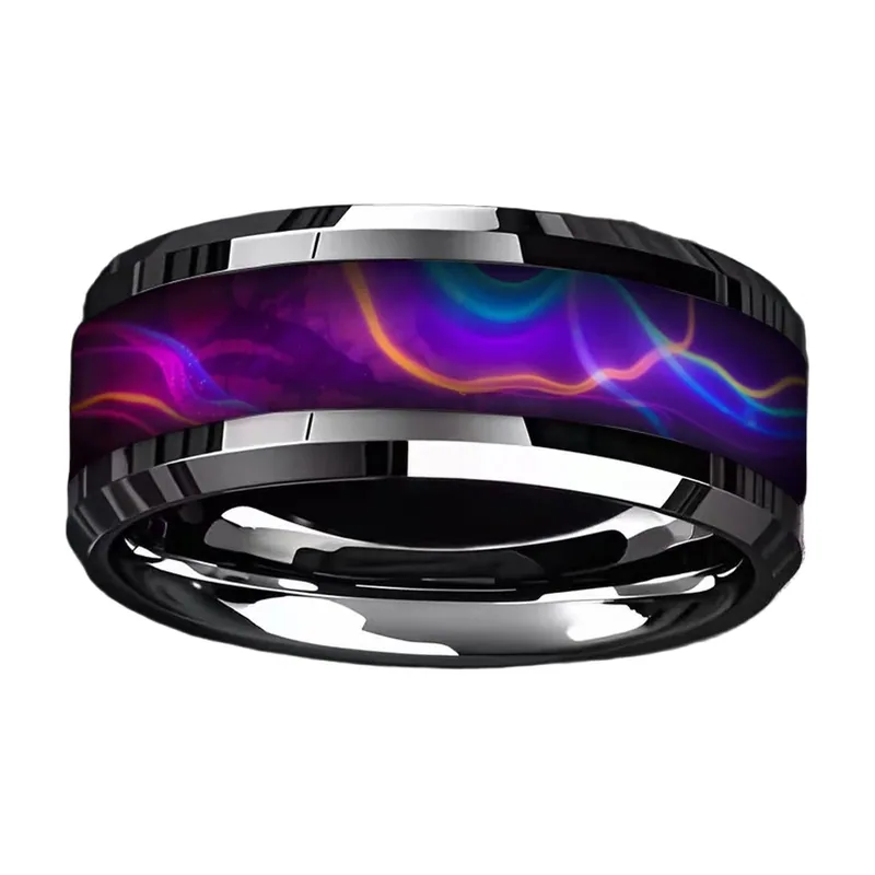 Bague Nébuleuse Cosmique, Acier Inoxydable 316L