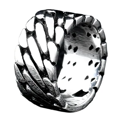 Anillo de Cadena Gótica Trenzada, Acero Inoxidable 316L