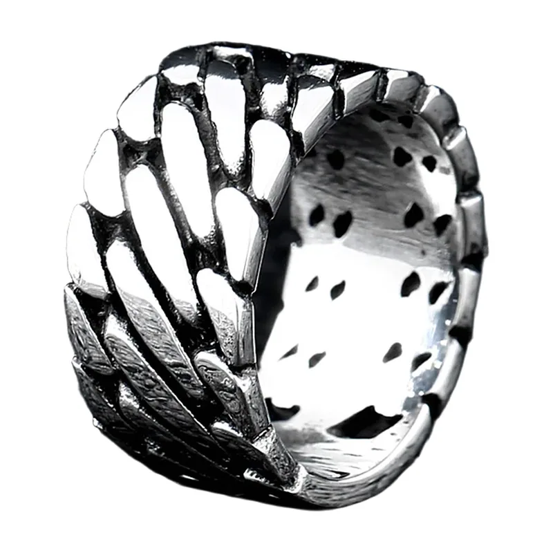 Gothic Chain Link Woven Ring, 316L Stainless Steel