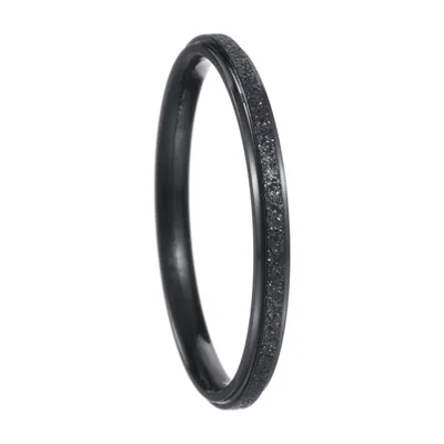 Anillo de Banda Negro Texturizado, Acero Inoxidable 316L