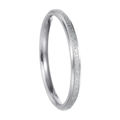 Anillo de Alianza con Circonitas Transparentes, Acero Inoxidable 316L