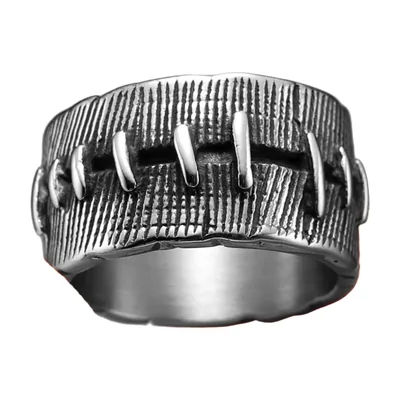 Anillo Gótico Suture Stitch, Acero Inoxidable 316L