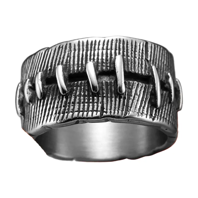 Anillo Gótico Suture Stitch, Acero Inoxidable 316L