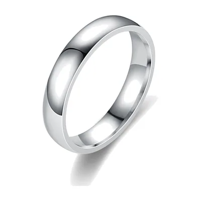 Anillo de Banda Pulido para Hombre, Acero Inoxidable 316L