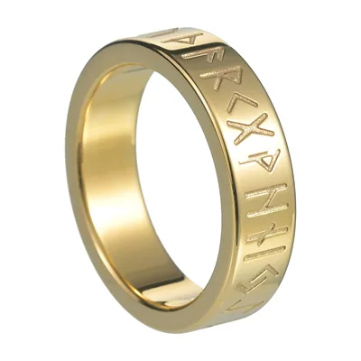 Anello con Rune di Odino, Acciaio Inossidabile