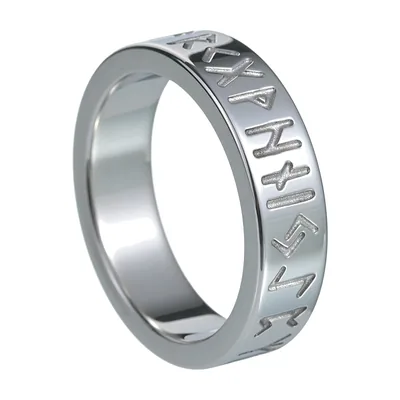 Anello con Rune di Odino, Acciaio Inossidabile