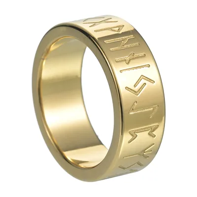 Anello con Rune di Odino, Acciaio Inossidabile