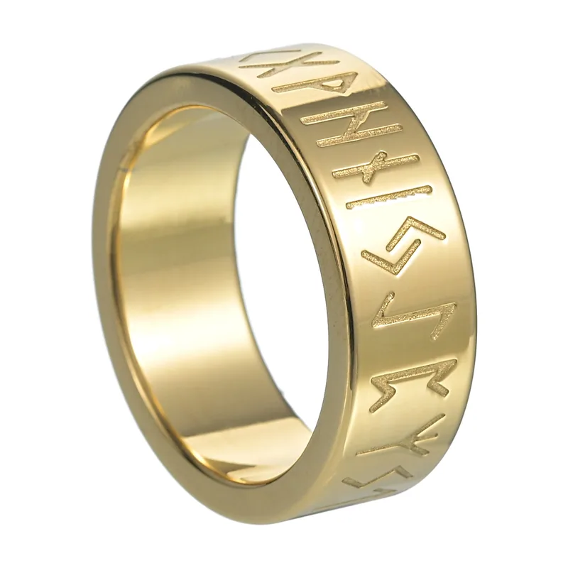 Odin Runen-Ring für Herren, Edelstahl