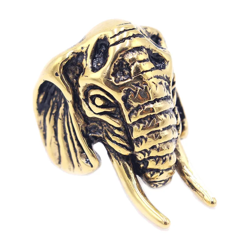 Elefantenkopf Statement-Ring aus 316L Edelstahl
