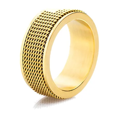 Anello Spinner con catena a maglia rotante, acciaio inossidabile