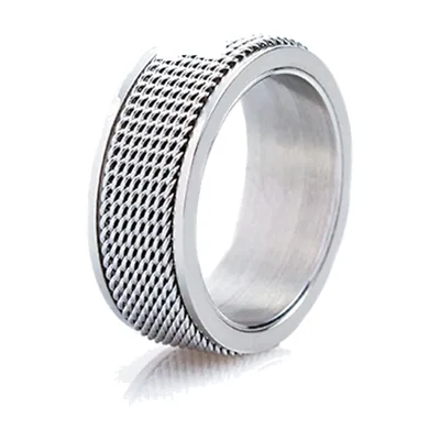 Anello Spinner con catena rotante, Acciaio Inossidabile