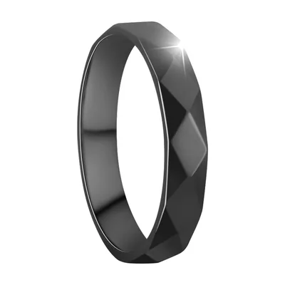 Geometrischer Rhombus-Ring für Herren, polierter Edelstahl