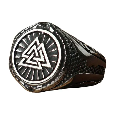 Anello Sigillo Valknut, Acciaio Inossidabile 316L