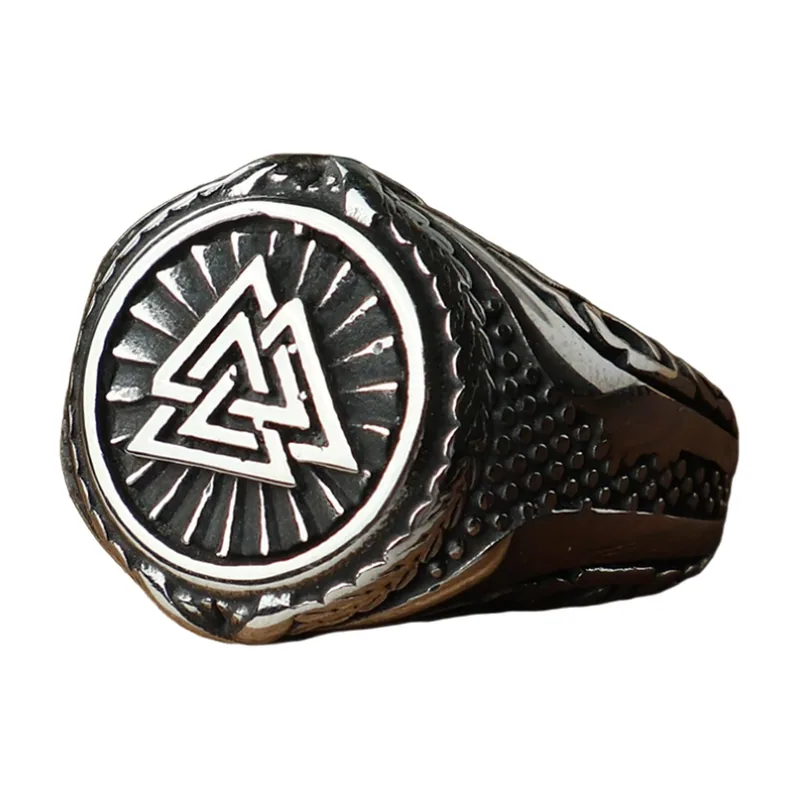 Anello Sigillo Valknut, Acciaio Inossidabile 316L