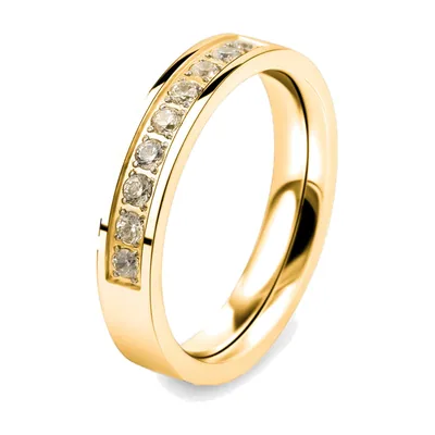 Anillo Eternity con Zirconia Transparentes, Acero Inoxidable
