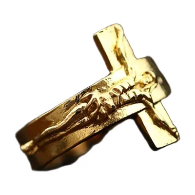 Anello Croce Crucifisso, Acciaio Inossidabile 316L