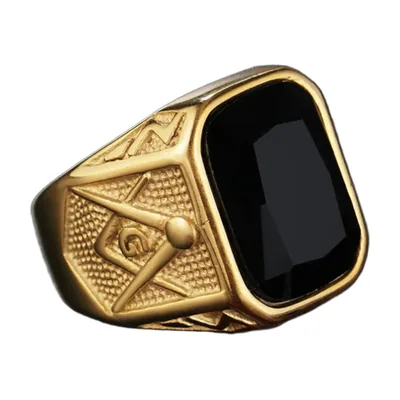 Anello Sigillo Doppio Drago con Pietra Nera, Acciaio Inossidabile