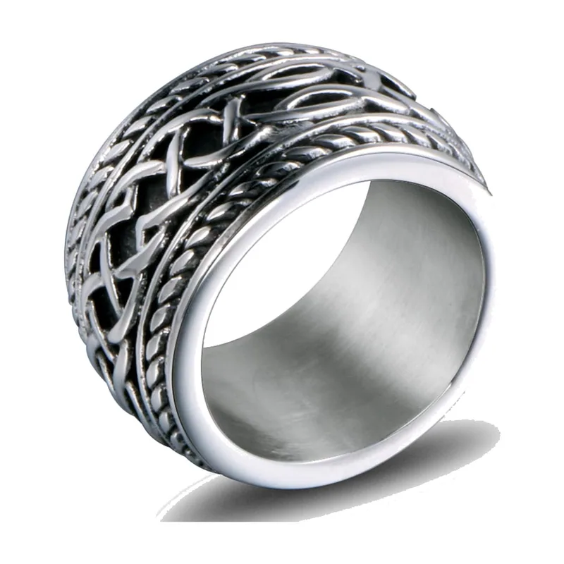 Celtic Knot Band Ring, 316L Stainless Steel