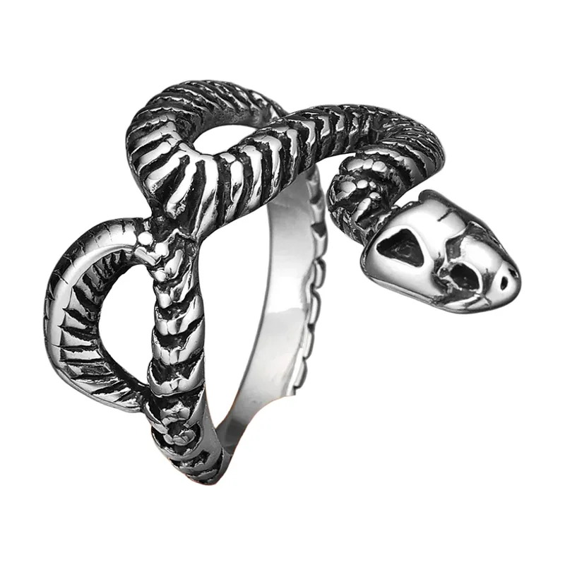 Snake Wrap Ring, 316L Stainless Steel
