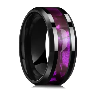 Anillo de Banda Efecto Galaxia en Acero Inoxidable
