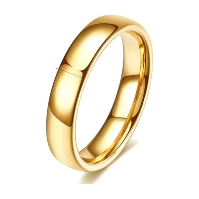 Anillo de Banda Pulida, 4mm Simple y Liso, Acero Inoxidable