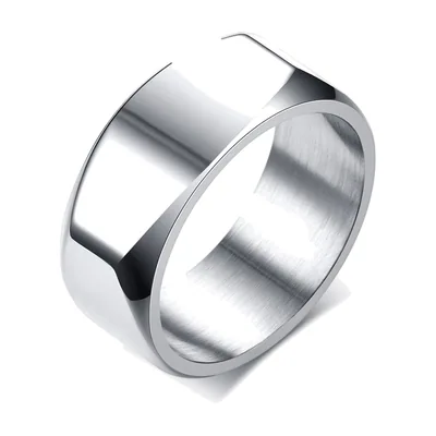Anillo Sello de Plata Plana, Acero Inoxidable