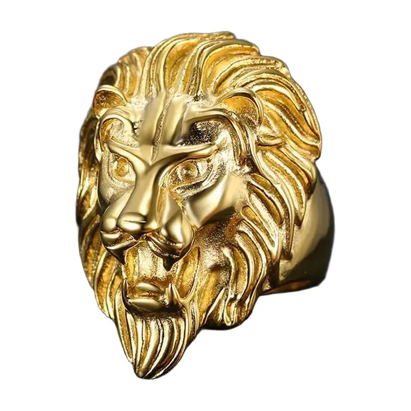 Löwenkopf Statement-Ring aus 316L Edelstahl