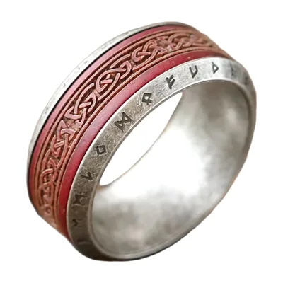 Wikinger Spinner-Ring mit Valknut und keltischem Knoten, Edelstahl