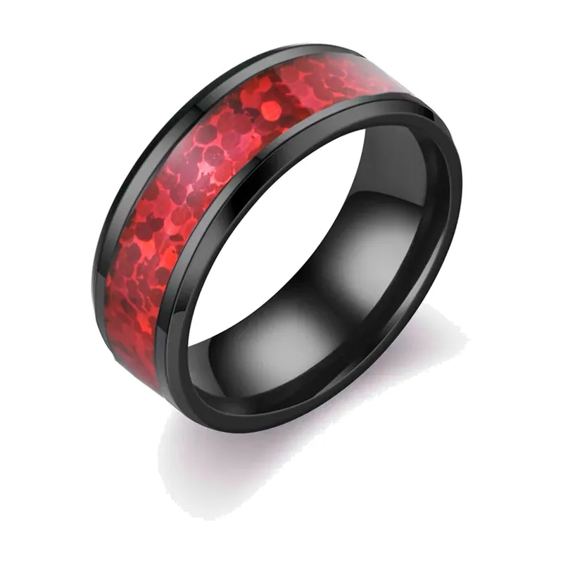 Herren Ring mit Herz-Motiv und rotem Stein, Edelstahl