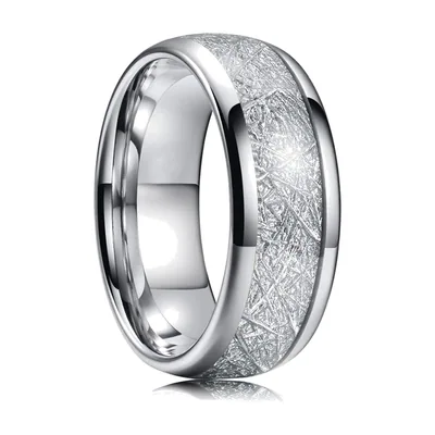 Anillo Negro con Incrustaciones de Ópalo Rojo y Abalone, Acero Inoxidable
