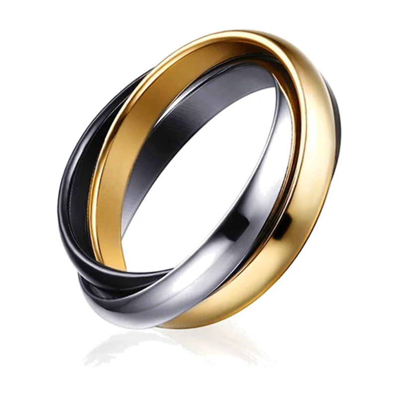 Anillo de Banda Entrelazada Twist, Acero Inoxidable Bicolor