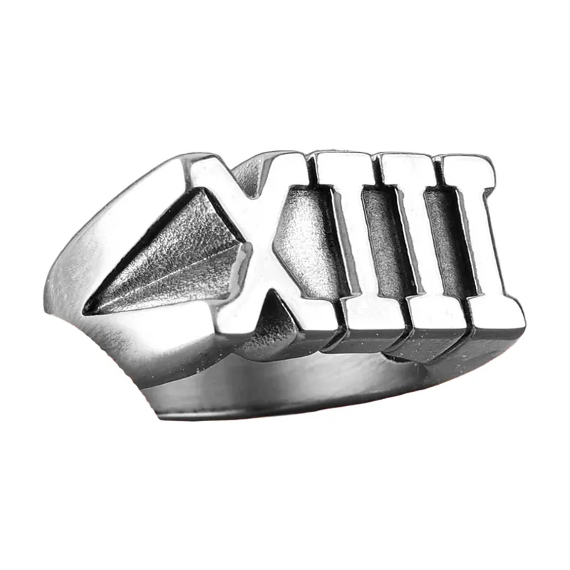 Bague chiffres romains XIII, Acier Inoxydable