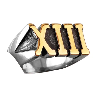 Bague chiffres romains XIII pour homme, Acier Inoxydable