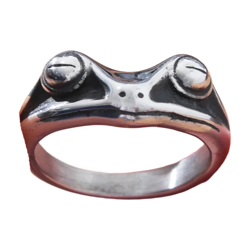 Frog Head Statement Ring, 316L Stainless Steel