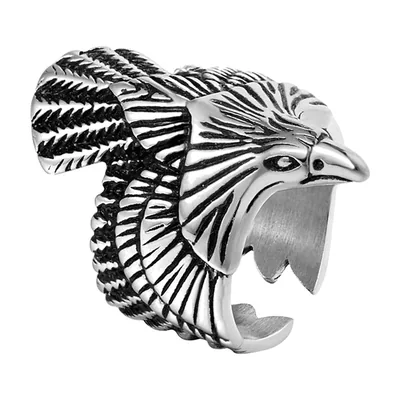 Adlerkopf Statement-Ring aus 316L Edelstahl