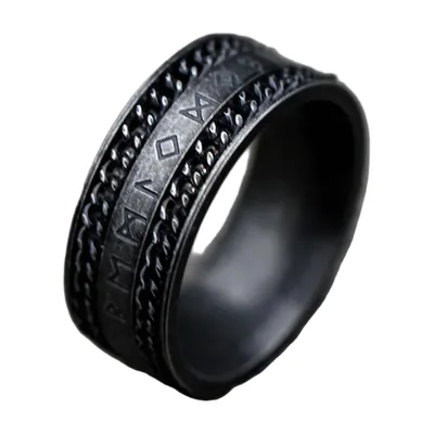 Odin Viking Rune Spinner Ring, 316L Stainless Steel