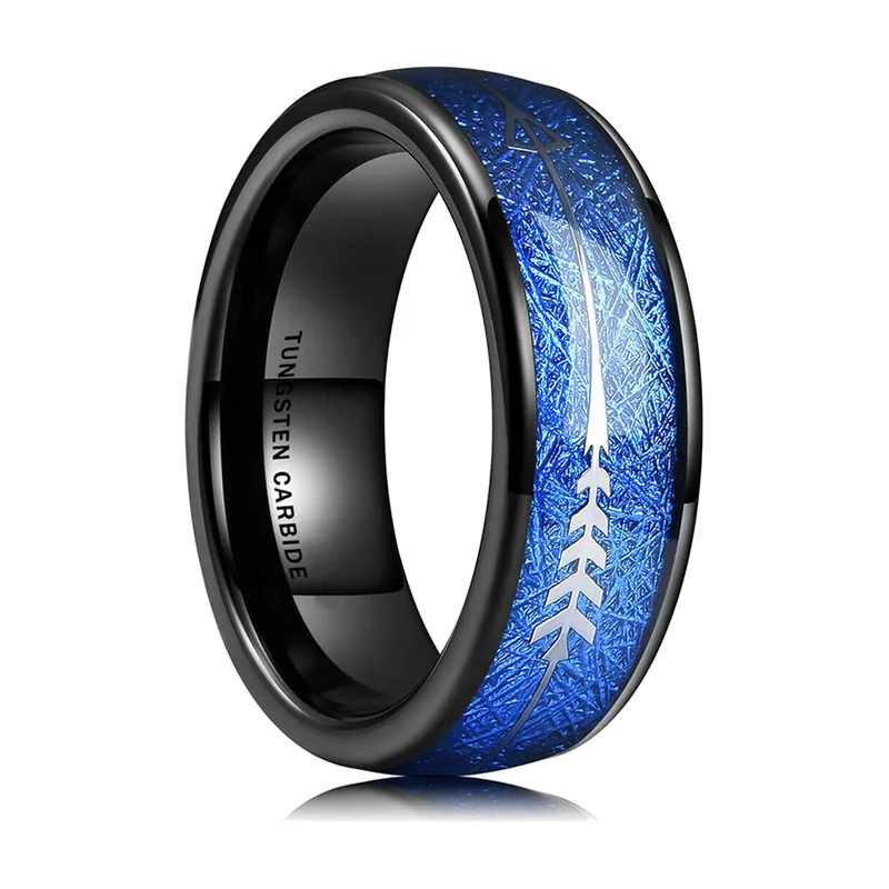 Anello con Dragone Celtico e Intarsio Blu, Acciaio Inossidabile