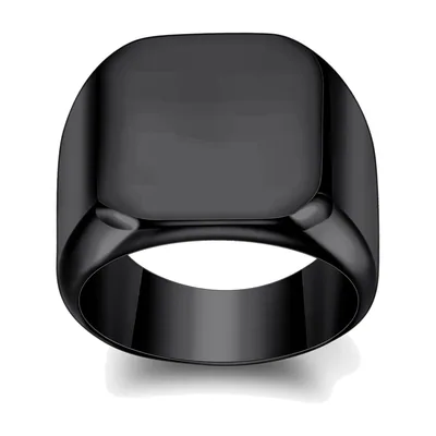 Yin Yang Tai Chi Siegelring für Herren, Schwarz, Edelstahl 316L