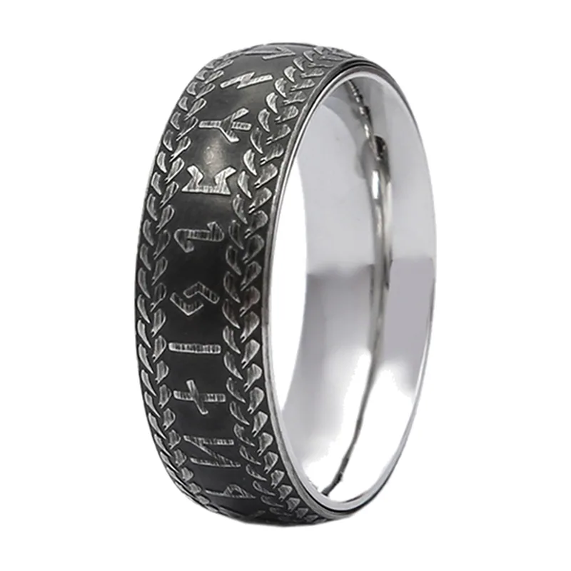 Odin Wikinger Runenring für Herren, Edelstahl