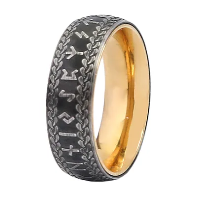 Anillo de Runas Odín Vikingo, Estilo Nórdico, Acero Inoxidable