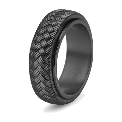 Anillo Spinner Trenzado, Banda Giratoria de Acero Inoxidable