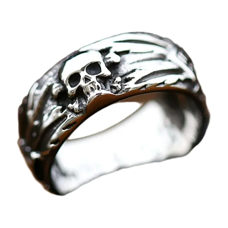 Skull Statement Ring, 316L Stainless Steel Gothic Biker Ring