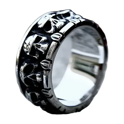 Totenkopf Bandring aus 316L Edelstahl
