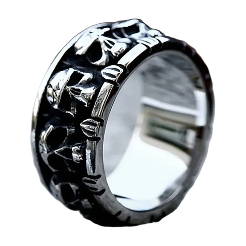 Totenkopf Bandring aus 316L Edelstahl
