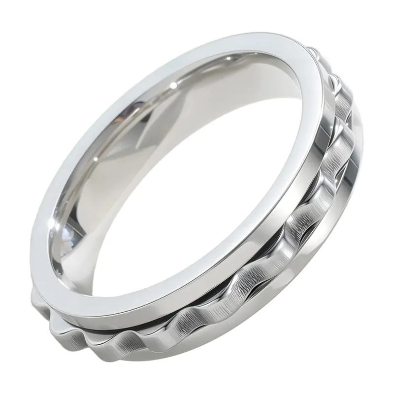 Spinner-Ring mit Zahnrad-Design, 316L Edelstahl